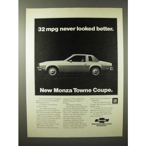 1975 Chevrolet Monza Towne Coupe Car Ad - Never Better