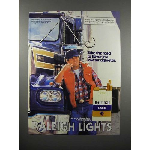 1983 Raleigh Lights Cigarette Ad - Road to Flavor