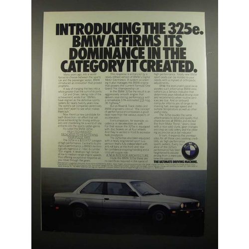 1984 BMW 325e Ad - Dominance in the Category