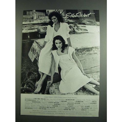 1984 Eileen West Cotton Oxford Stripe Dresses Ad