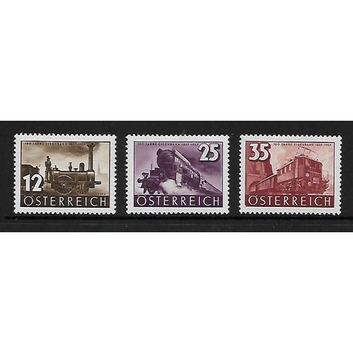 AUSTRIA 1937 RAILWAY CENTENARY SG 812 / 814 SET 3 VALS M/MINT