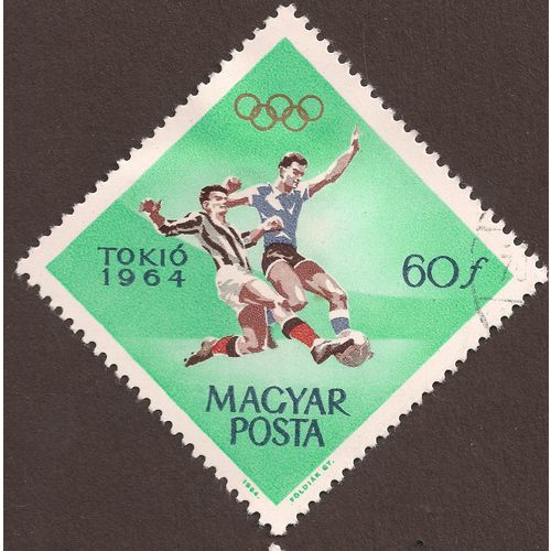 HUNGARY, OLYMPICS, Football, green 1964, 60 filler