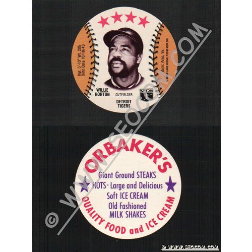 Sport Baseball Discs Name: Horton, Willie Outfielder Detroit Tigers~545
