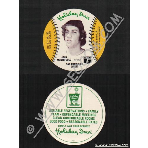 Sport Baseball Discs Name: Montefusco, John Pitcher San Francisco Giants~535