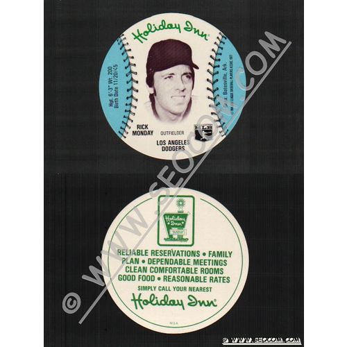 Sport Baseball Discs Name: Monday, Rick Outfielder Los Angeles Dodgers~534