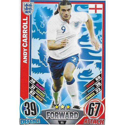 Match Attax - Euro 2012: England - Forward, Carroll (Andy)