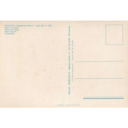 Castell De Ferro Plaza principle Spain Postcard unused VGC