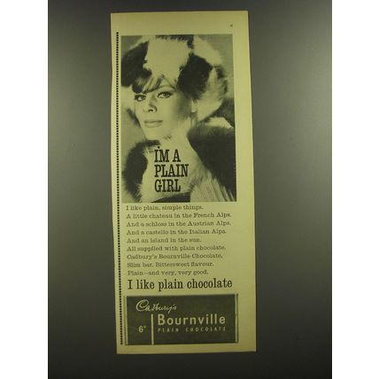 1964 Cadbury's Ad - Bournville Chocolate - I'm a plain girl