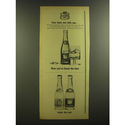 1964 Canada Dry Ad - Ginger Ale, Bitter Lemon Drink, Tonic Water