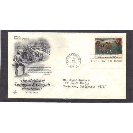 FDC Art Craft 1563 10c Lexington (Cachet-Typed/A) CV41814