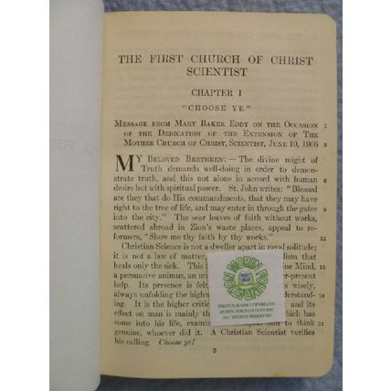 2 ANTIQUARIAN CHRISTIAN SCIENCE BOOKS CHURCH MANUAL & MISCELLANY MARY BAKER EDDY