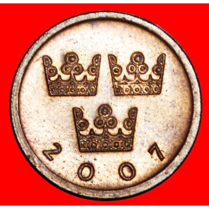 3 CROWNS: SWEDEN★ 50 ORE 2007 MINT LUSTRE★PLAIN EDGE ERROR★LOW START NO RESERVE!