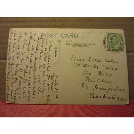 RIVER NAIRN FROM BRIDGE, INVERNESS-SHIRE used antique postcard RP 1909 pm =