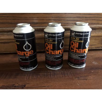 3 cans R12 refrigerant oil charge ( weight 6.0oz) each R-12 freon