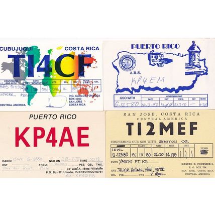 Costa Rica San Jose Puerto Rico 4x QSL Amateur Radio Card s