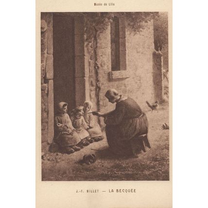 JF Millet La Becquee French Old Painting Postcard
