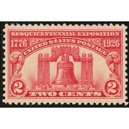 627, Mint XF NH 2¢ Liberty Bell - A GEM * Stuart Katz