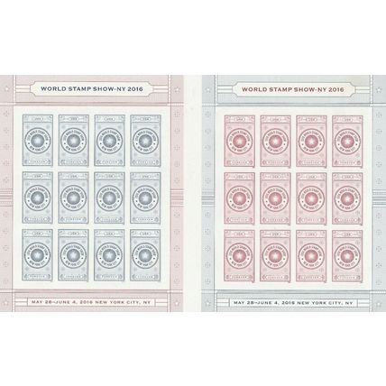 World Stamp Show NY 2016 Stamp Folio of 24 - Current Rate Stamps Scott 5062-63