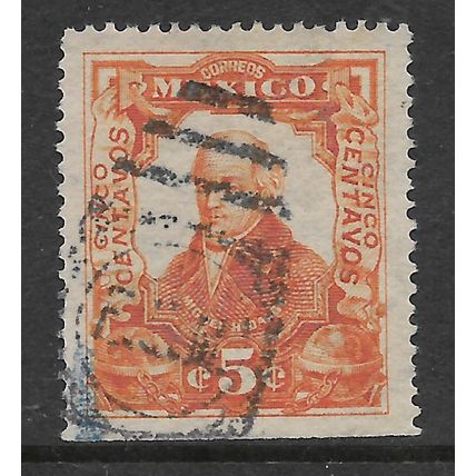 MEXICO 1910 5c ORANGE M HIDALGO SG 286 FINE USED