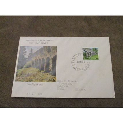 1964 Norfolk Island postal FDC Cover - The Stables, Bombora