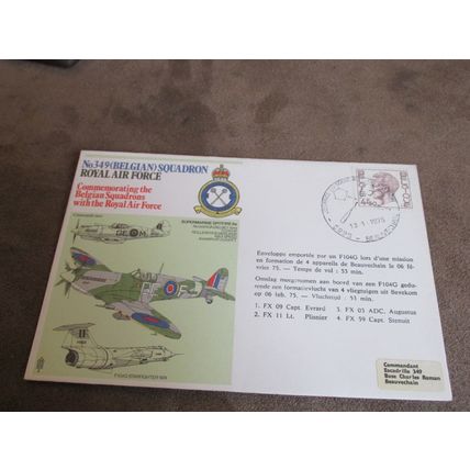 1975 Belgium Aviation Cover -Royal Air Force Belgian Squadron - Spitfire