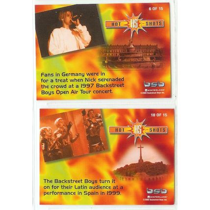 BSB Backstreet Boys 2x Hot Shots Trading Cards