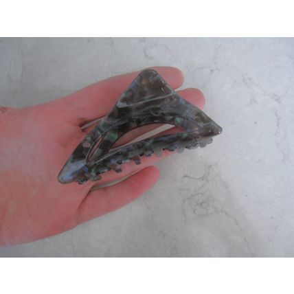 Triangle abalone sea shell effect iridescent hair claw clamp clip