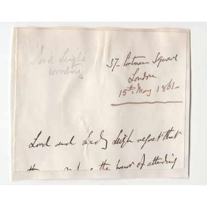 Victorian London Lord Hand Written Apology Victorian Letter Header