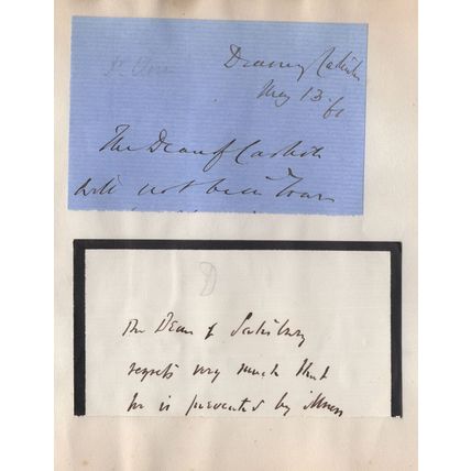 Victorian Dean 2x Hand Written 1800s Letter Top Invitations