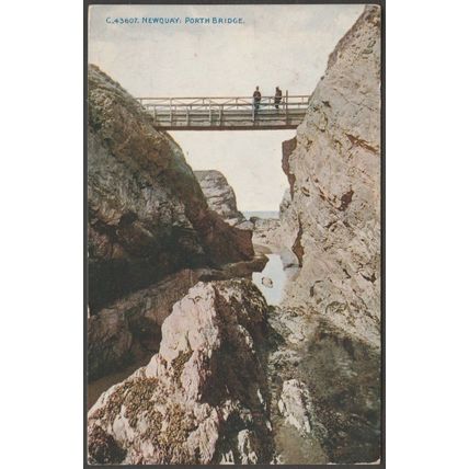 Porth Bridge, Newquay, Cornwall, c.1910s - Photochrom Postcard