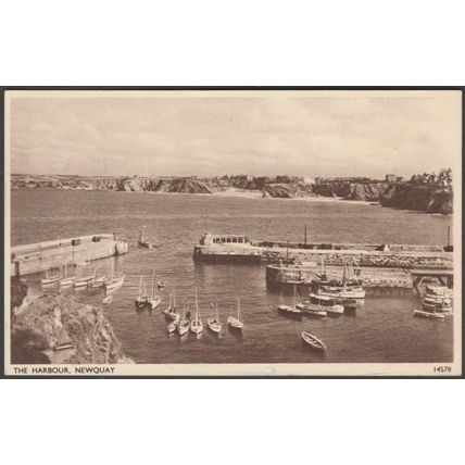 The Harbour, Newquay, Cornwall, 1954 - Salmon Postcard