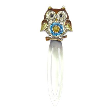 Owl Bookmark Metal Glitter Enamel Multicoloure Detail 11 CM Gift Collectable