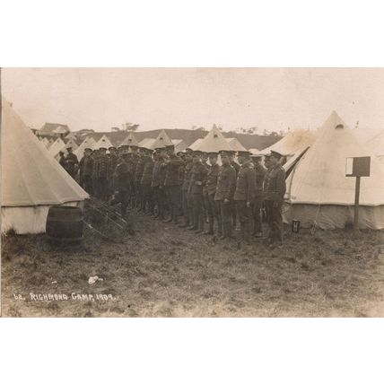 Richmond Military Camp Yorkshire Inspection Tents 1909 RPC Postcard