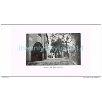 CAGNES, PLACE GRIMALDI, FRANCE, PHOTO BOOK ILLUSTRATION, 1921