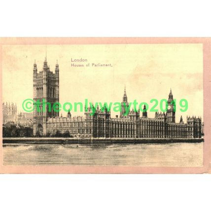 London, Houses of Parliament, Undivided Back Postcard 1904