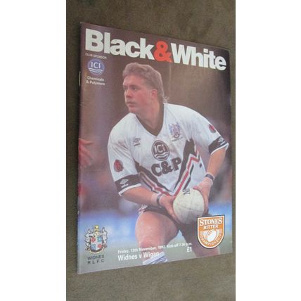 1992 Rugby Football League Programme - Widnes v Wigan v2