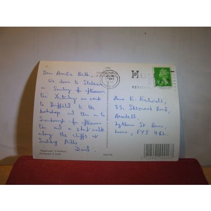 'REGAL LADY', THE HARBOUR, SCARBOROUGH, YORKSHIRE used postcard 1992 pm =