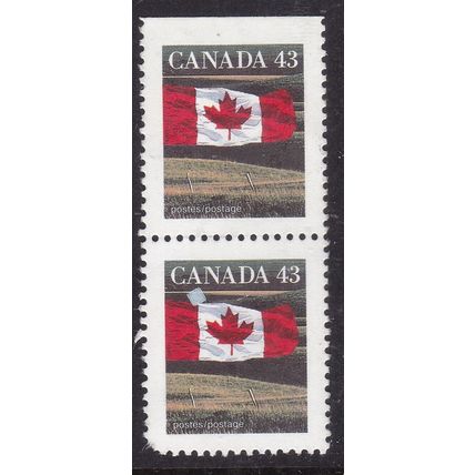 Canada 1992 Flag over Prairie 43c Fine Used Pair SG 1357 VGC