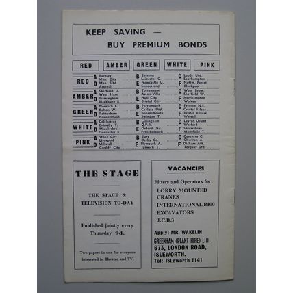 FULHAM v CHELSEA Div1 29/10/1966