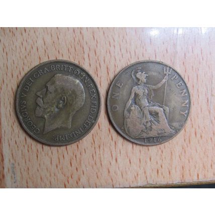 GB 1916 George V Penny Coin