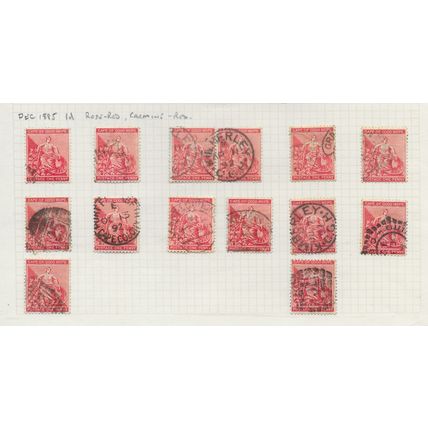 COGH 1884 HOPE VINE RAM CAPE GOOD 1d ONE PENNY RED SHADES GROUP POSTMARKS SG49
