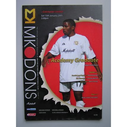MK DONS - MILTON KEYNES v COLCHESTER UNITED League 1 15/01/2005