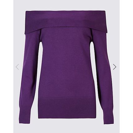 MARKS & SPENCER PER UNA Textured Long Sleeve Bardot Jumper BNWT (RARE)