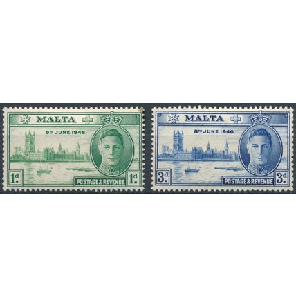 Victory - Malta 1946 - NM H - SG 232/3 (C)