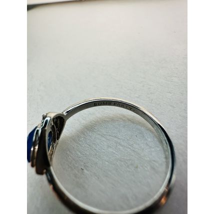 Ring Bomb Party Sz9 RBP Genuine Blue Gem & Colorless Accents Rhodium Pl