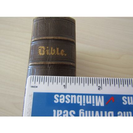 Antique Leather Bound 1852 Miniature The Holy Bible by C.Sherman, Philadelphia.