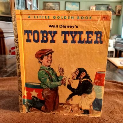 Old Vintage Little Golden Book Walt Disney's Toby Tyler (B) Second Edition 1960