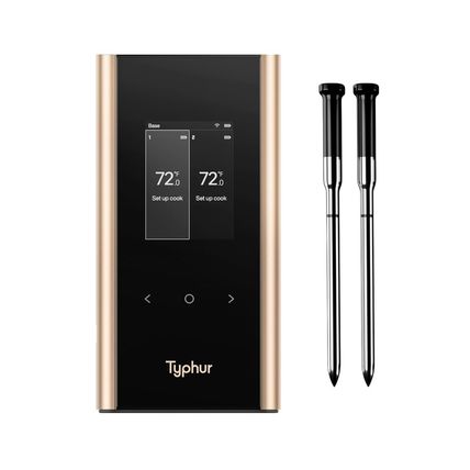 SYNC Gold Wireless Meat Thermometer | Two Slim Probes | 10X Stronger Signal than