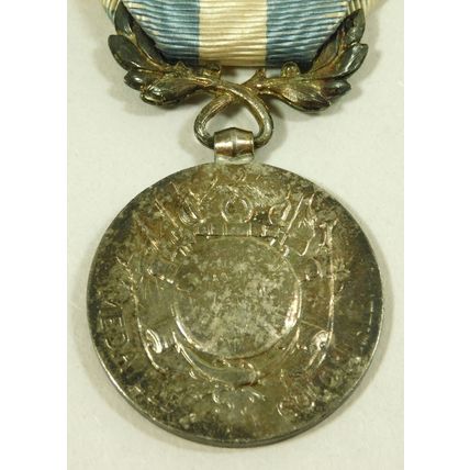 Solid Silver French Military Colonial Medal + Afrique Occidentale Francaise Bar