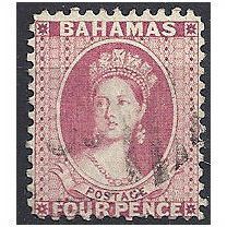 Bahamas 1863 SG27 4d Dull Rose Fine Used ..